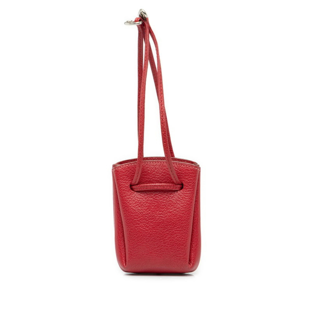 Hermes Vespa Pouch Drawstring Handbag EEF Stamp Red Chevre Mysore Women's HERMES